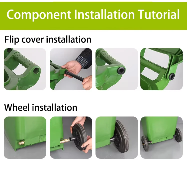 Factory 100L 120L 240L customized plastic step on waste container recycle waste bin with wheels