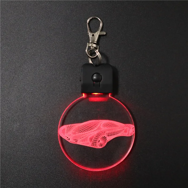 Миниатюрный светодиодный светильник в виде рождественской елки SUV, брелок с 3d иллюзией, индивидуальная форма, маленькая лампа для украшения спальни