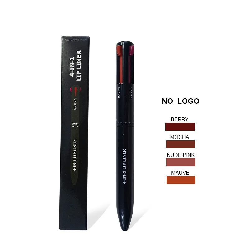 4 In 1 Twist Longwear Pigmented Makeup Multicolor Lip Liner Cruelty Free Touch Up 4-in-1 Lipliner Pencil