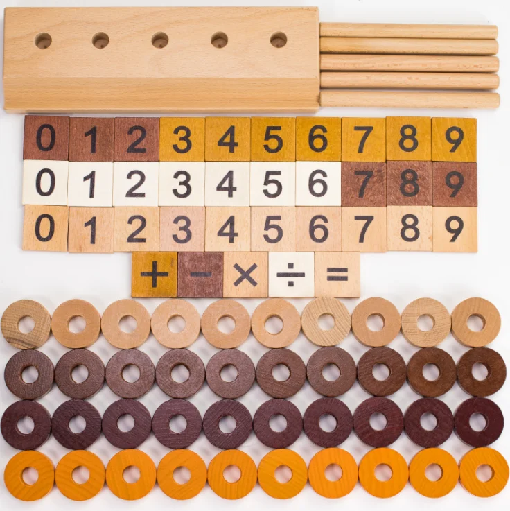 Детский пазл для раннего развития математический деревянный пазл