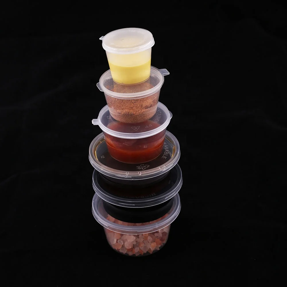 1oz 2oz пластиковые одноразовые соусница с крышкой для ресторана фаст-фуд еда на вынос Туалетная соус кетчуп