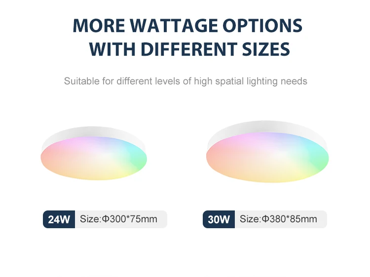 VACE Dmx Google Home Remote Flush Rgbw Wifi Modern Smart Rgb Led Ceiling Lights