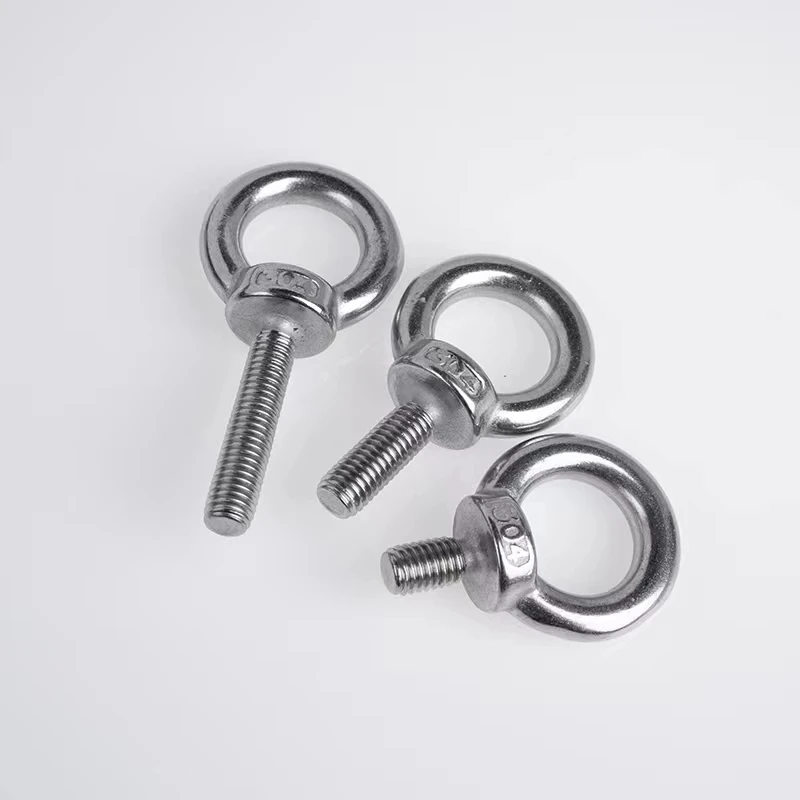 Hot sales M6 M8 M10 M12 M24 M48 M64 metric inch stainless steel carbon steel ring nut screw eye nuts screws for heavy industry