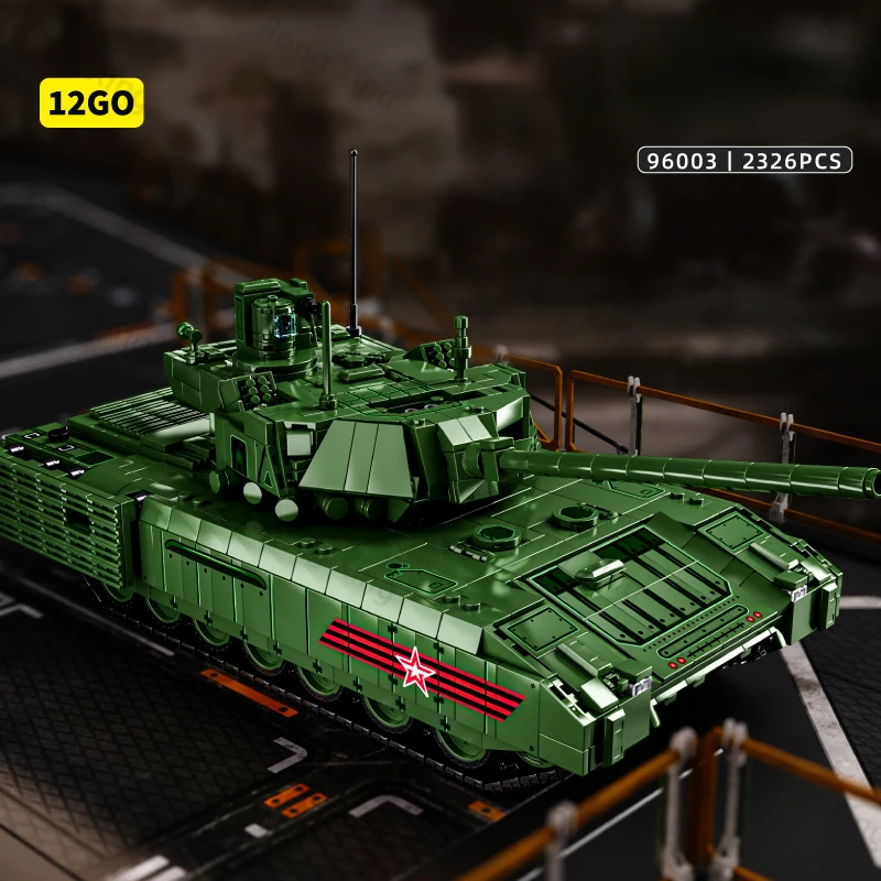 12GO 96003-96005 2024 новый бак серии KF51 T-14 собранные игрушки с дистанционным управлением для детей Подарочные наборы строительных блоков мальчиков
