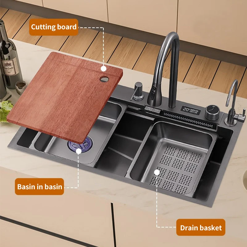 fregadero de cocina inteligente kitchen sink trends 2024 latest kitchen sink stainless steel hand wash sink kitchen