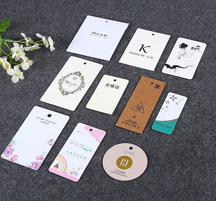 Printing embossed foiled  fashion style  custom logo hangtag paper tag for clothing/garment