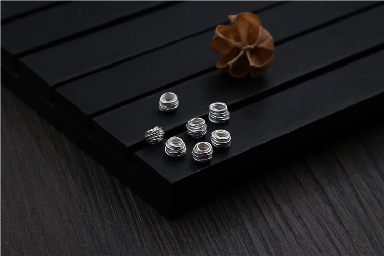 wholesale hand made 925 Sterling Silver Winding spacer Beads for jewelry making