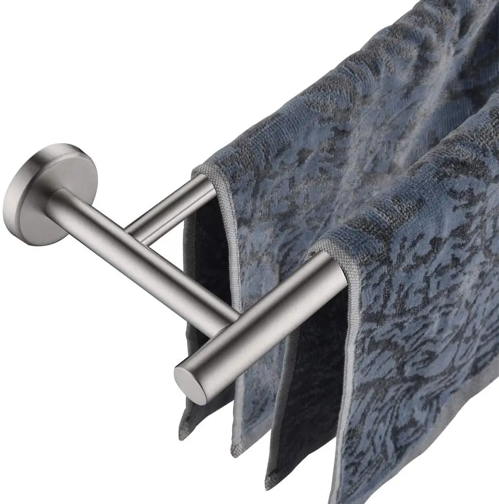 Modern wall mounted towel rack stainless steel two-layer towel rack bathroom towel bar