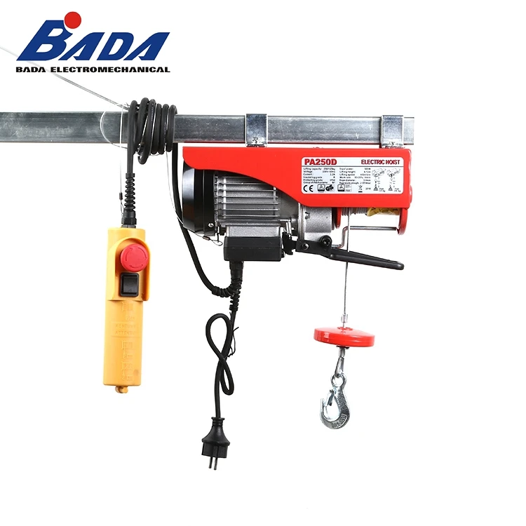 BADA Industrial mini chain electric wire rope 4/8m/min 12/6m lifting hoist 100kg 200kg crane hoist