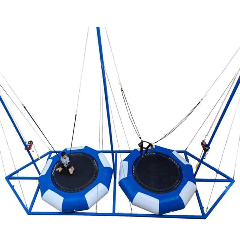 Двойные люди на открытом воздухе Надувные банджи прыжки батут парк развлечений оборудование для продажи или аренды