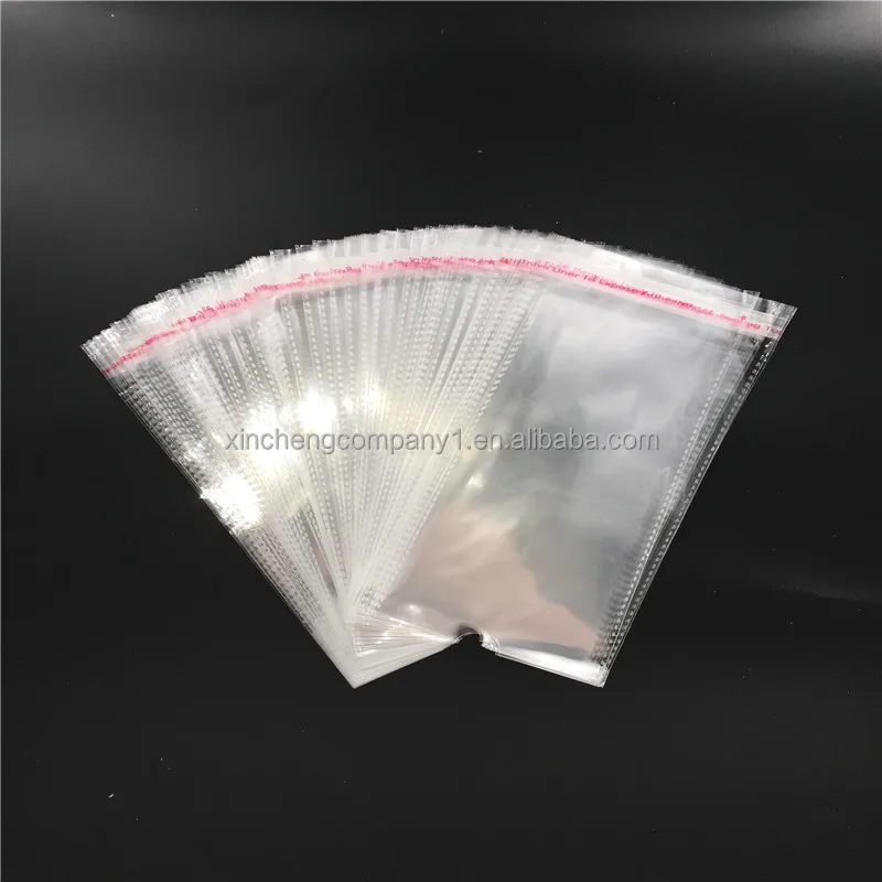 Transparent Cellophane Clear Adhesive Packing Opp Ldpe Plastic Bag For Hair Extensions With Logo