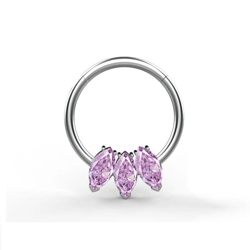 16G Zirconia Gem Cartilage Earring Opal Daith Earrings Nose Rings Septum Jewelry 316L Surgical Steel Helix Tragus Piercing Jewel