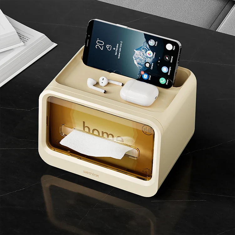 Multifunctional Home Desktop Tissue Storage Box Plastic Boxes With Lids Magnetic Lid Storage Box