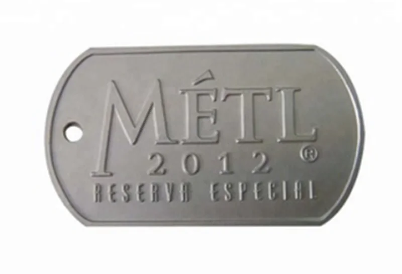 Custom brand Logo plate Metal Tags Embossed Logo 3D bright brushed colors
