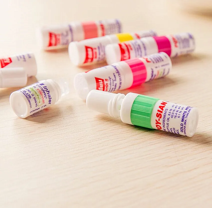 Hot Sales Thailand Herbal Mint Incense Tube with Refreshing Oil Poy Sian Nasal Inhaler Nasal Inhaler stick Mint Flavor