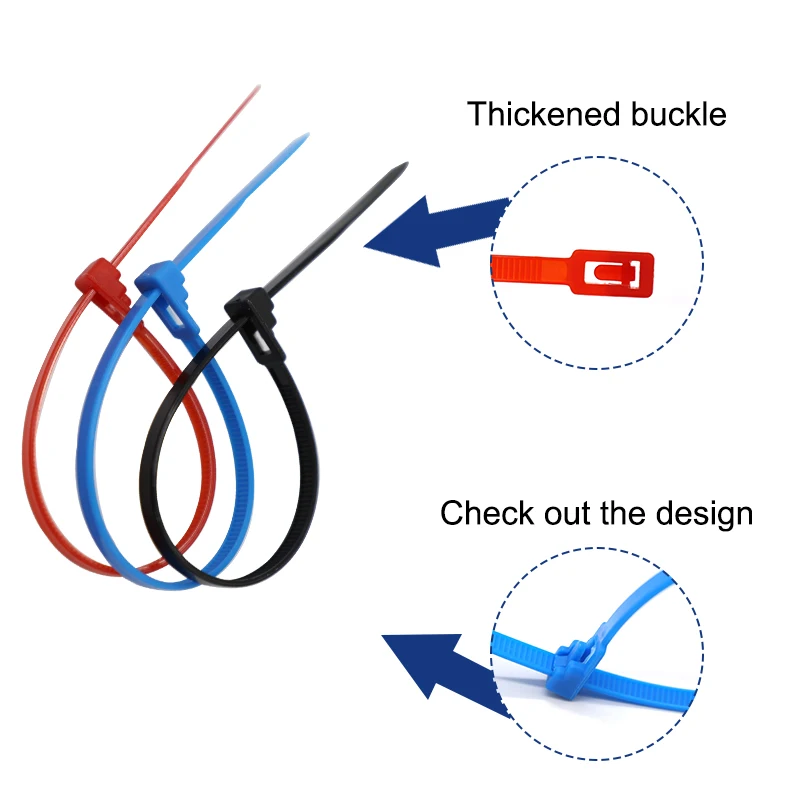 Factory Direct cable zip ties Self-Locking Nylon cabel tie reusable fastening cable ties