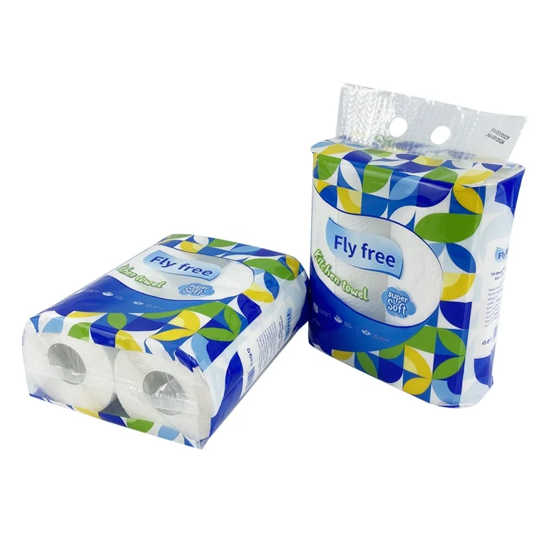 High Quality Wood Pulp Ultra Absorbent Disposable Home Use Kitchen Cleaning Paper Towel Roll 2ply