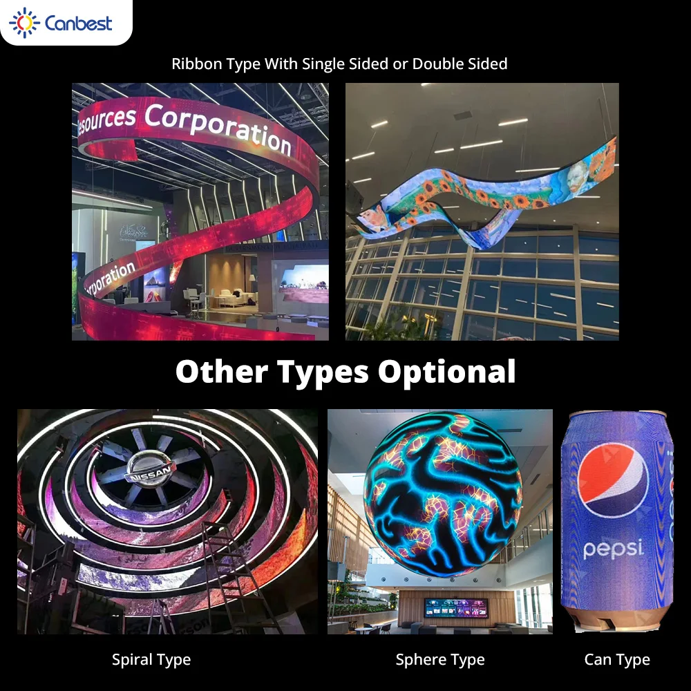 4K Indoor Flexible Cylindrical Led Single Sign Display Column Custom Expo Curved Advertising Screen For Pillar Circular Ledwall