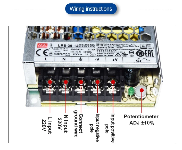 Meanwell LRS-200-5 200W 5V 40A Single Output Switching Power Supply for Led Lighting