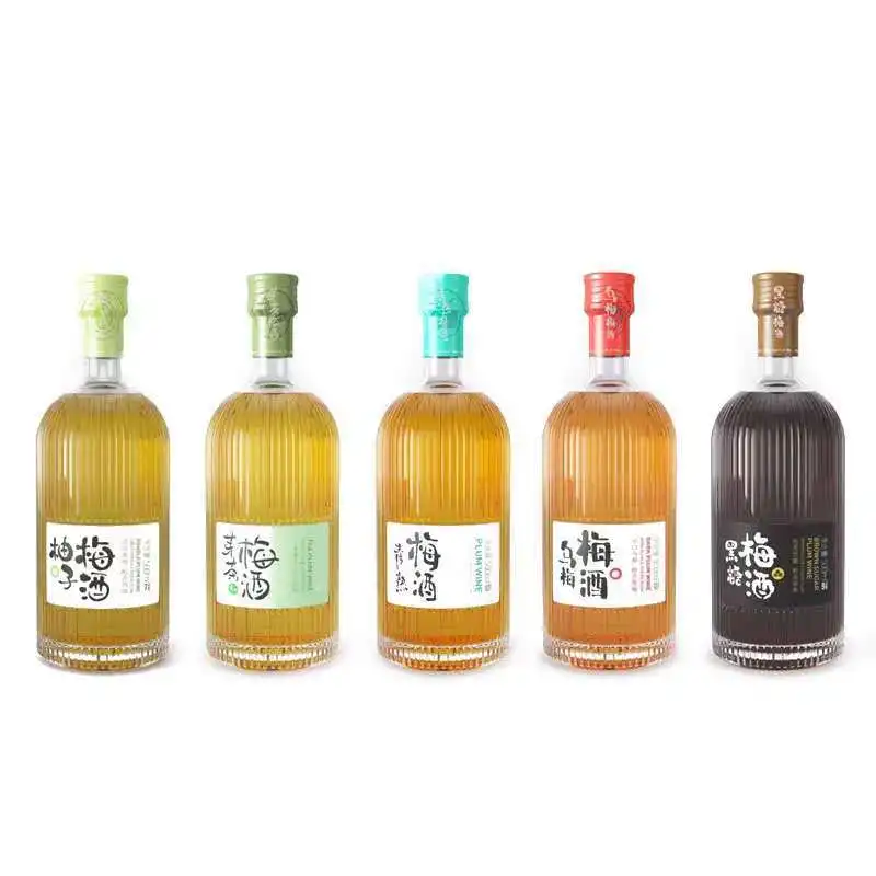 Wholesale Self Brewed Green Plum Wine Bottle 500Ml High-End Sweet Wine Fruit Wine Bottle