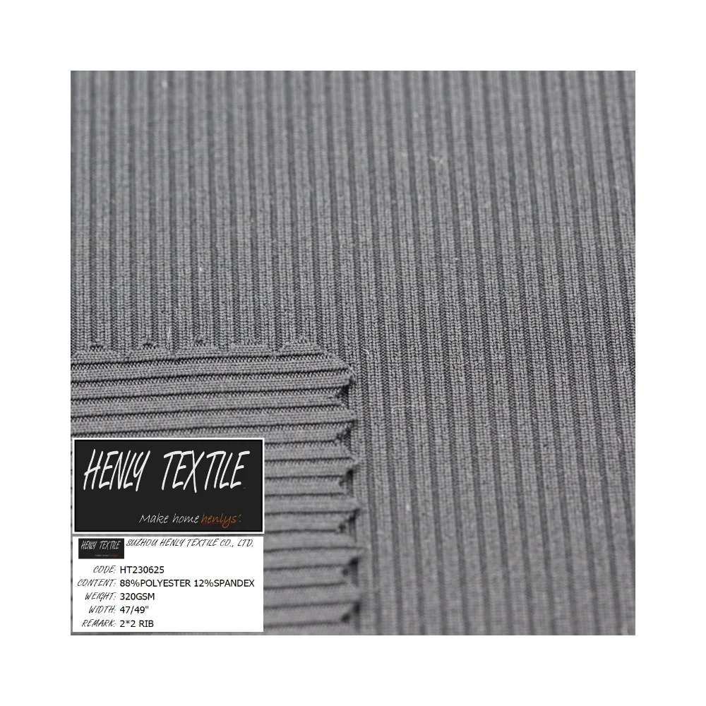 HTCF230625 88%POLYESTER 12%SPANDEX 320GSM Knitted Fabric for Casual Clothing