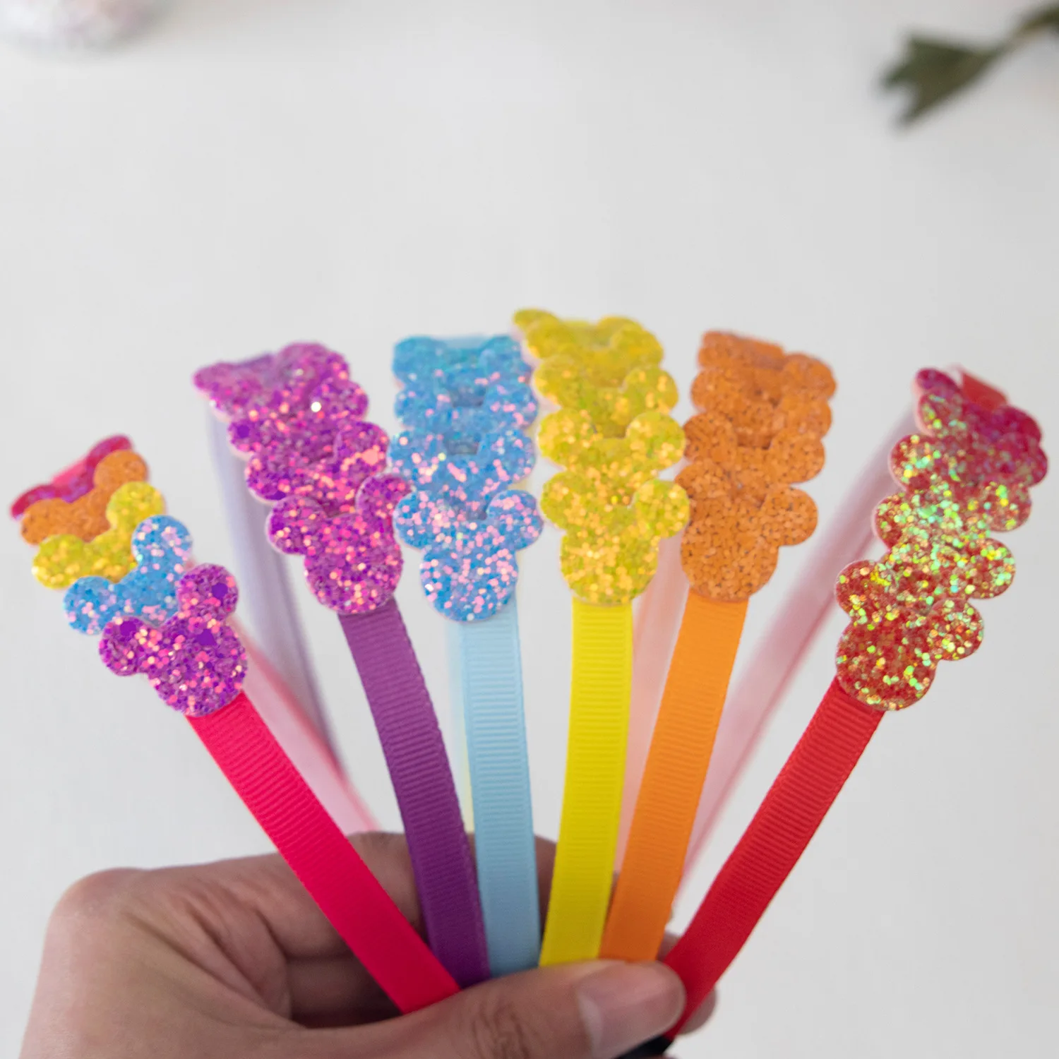 Cute Hair Accessories Micky Mouse Hair Accessories Jewelry For Kids Glitter Hairbands Colorful Party Hair Hoops New Fashion