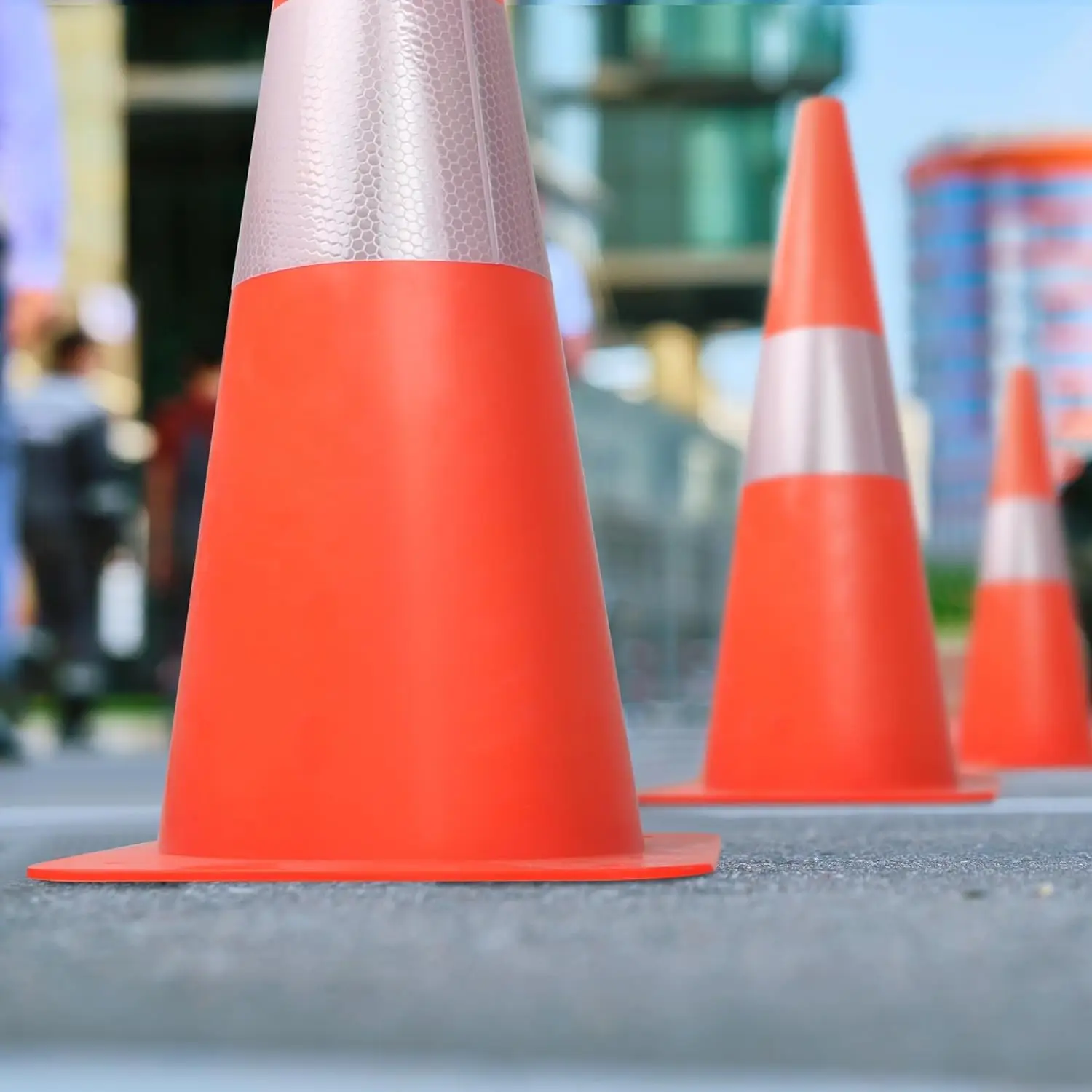 High Visibility High Intensity Reflective Film Self Adhesive Sticker Traffic Cone Sign for traffic Safety PVC Road Cones