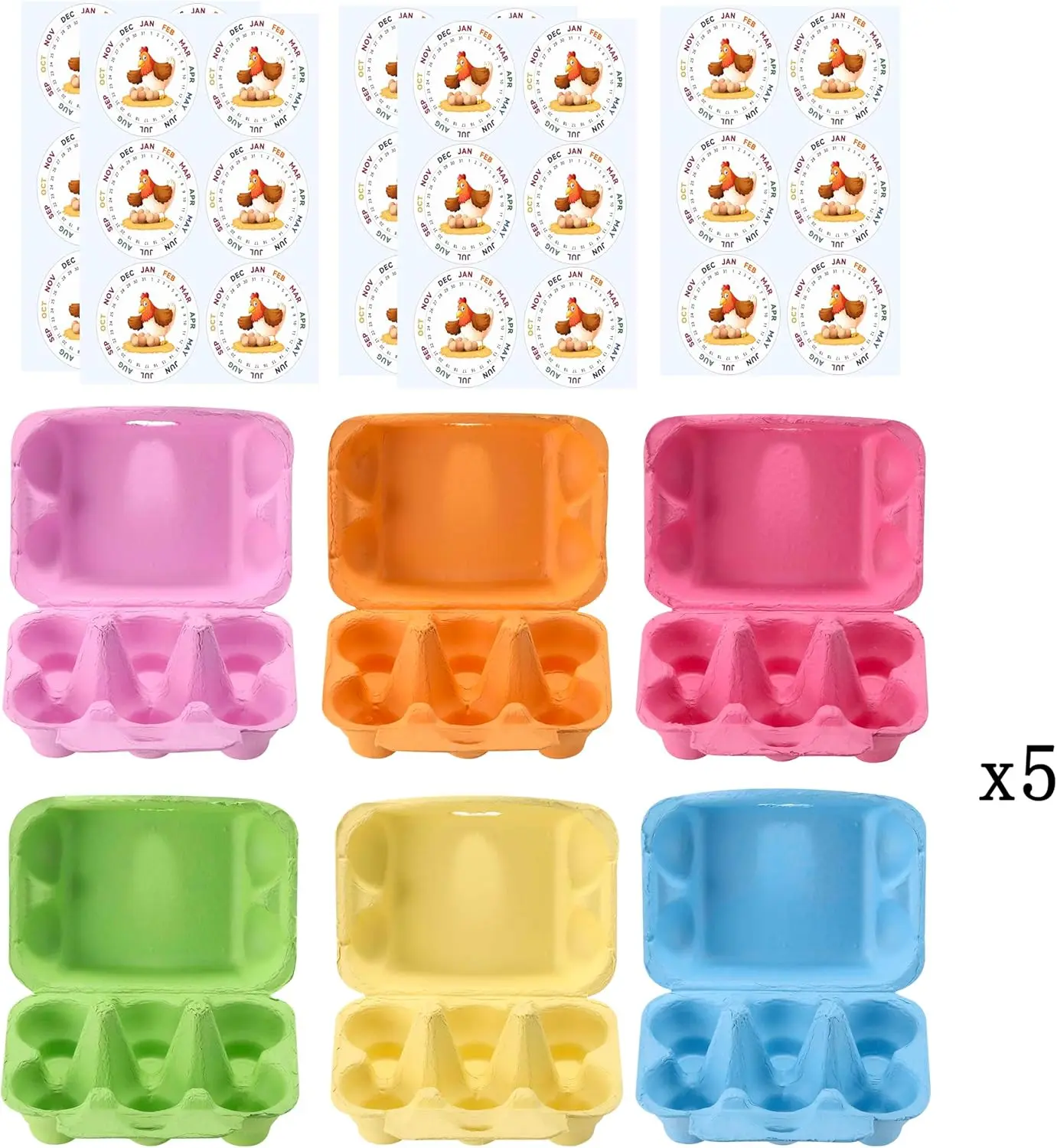 Factory price biodegradable pulp egg cartons 6 pack with color for wholesale accept customized design