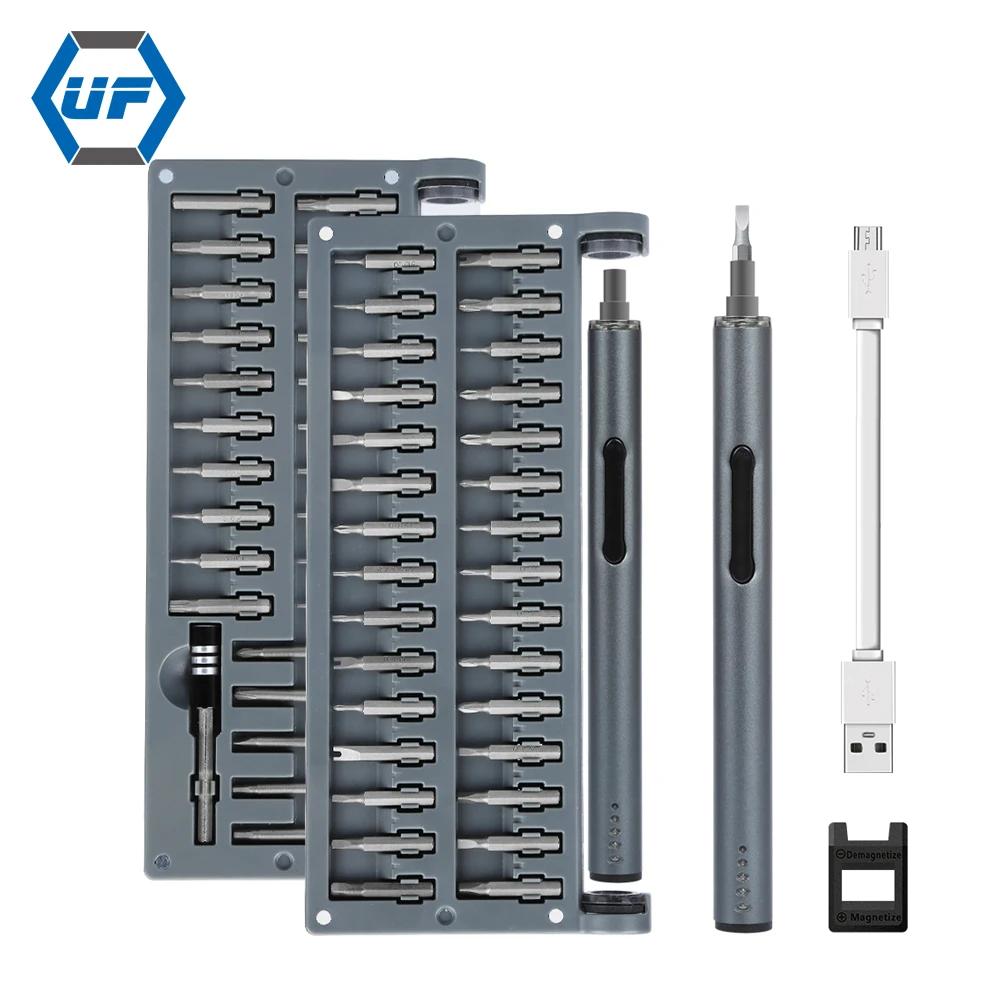 Electric Lithium Battery Bit Screwdriver Set for Fixing PC KS-882025 59 in 1 Color Box +carton Box Aluminium Alloy 15.8*180mm 5V