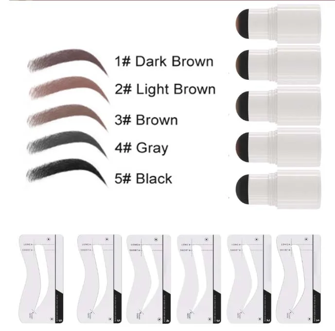 Free Custom Logo OEM 100 PCS Private Label Waterproof Eyebrow stamp and stencil kit