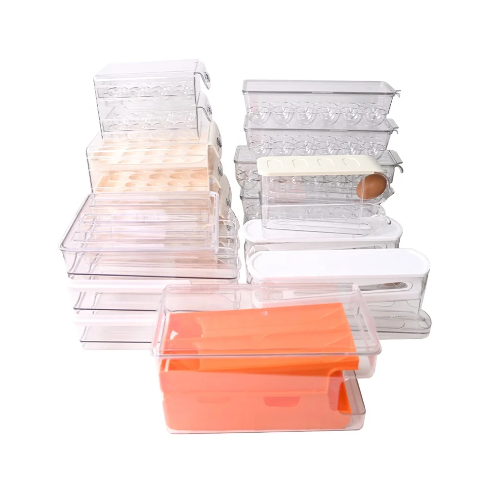 Automatic Scrolling Transparent egg organizer plastic organizer egg storage box