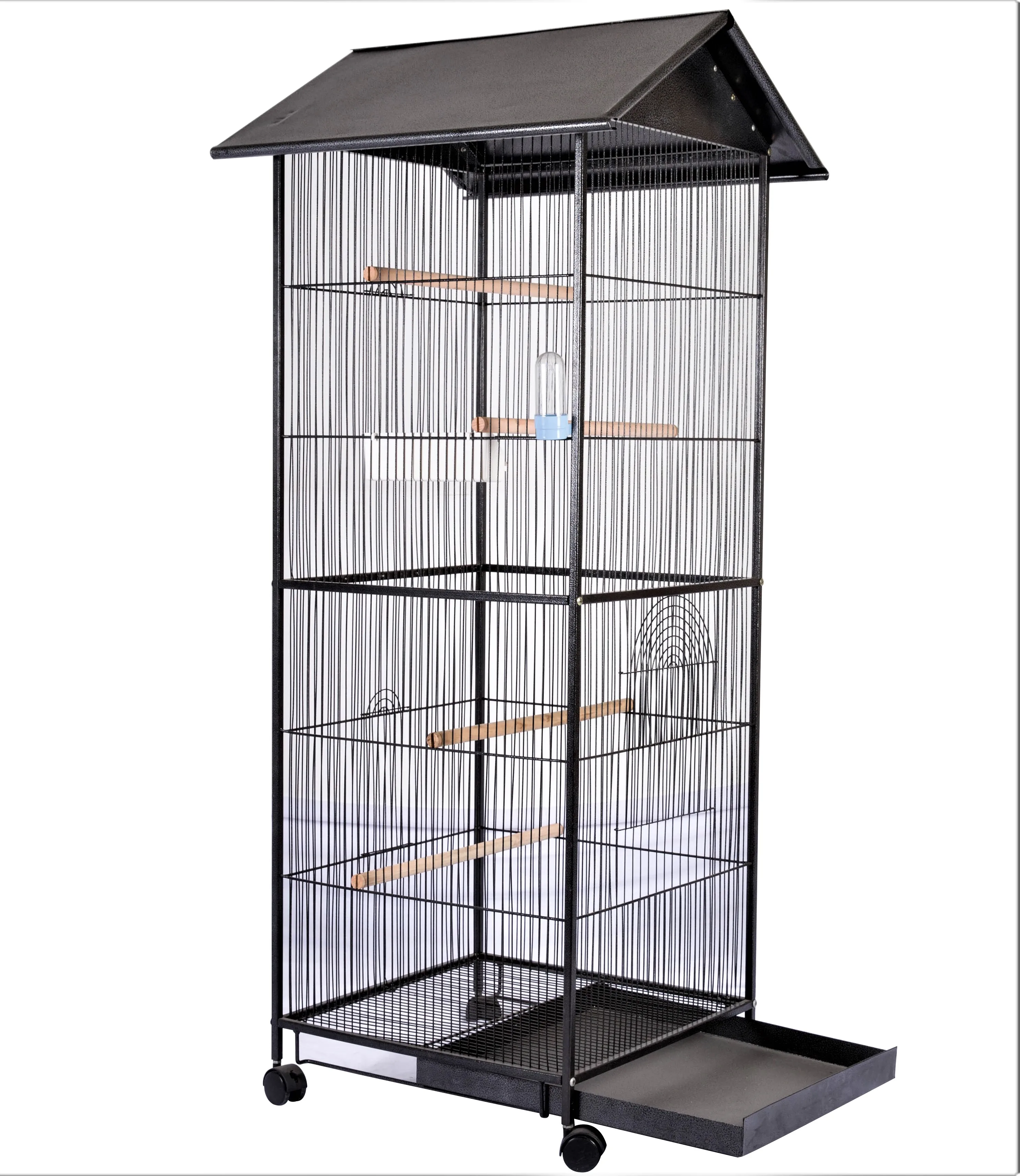 Factory Customized Metal Black Birds Cage Bird Aviary  Outdoor Pigeon Parrot House Pet Cages