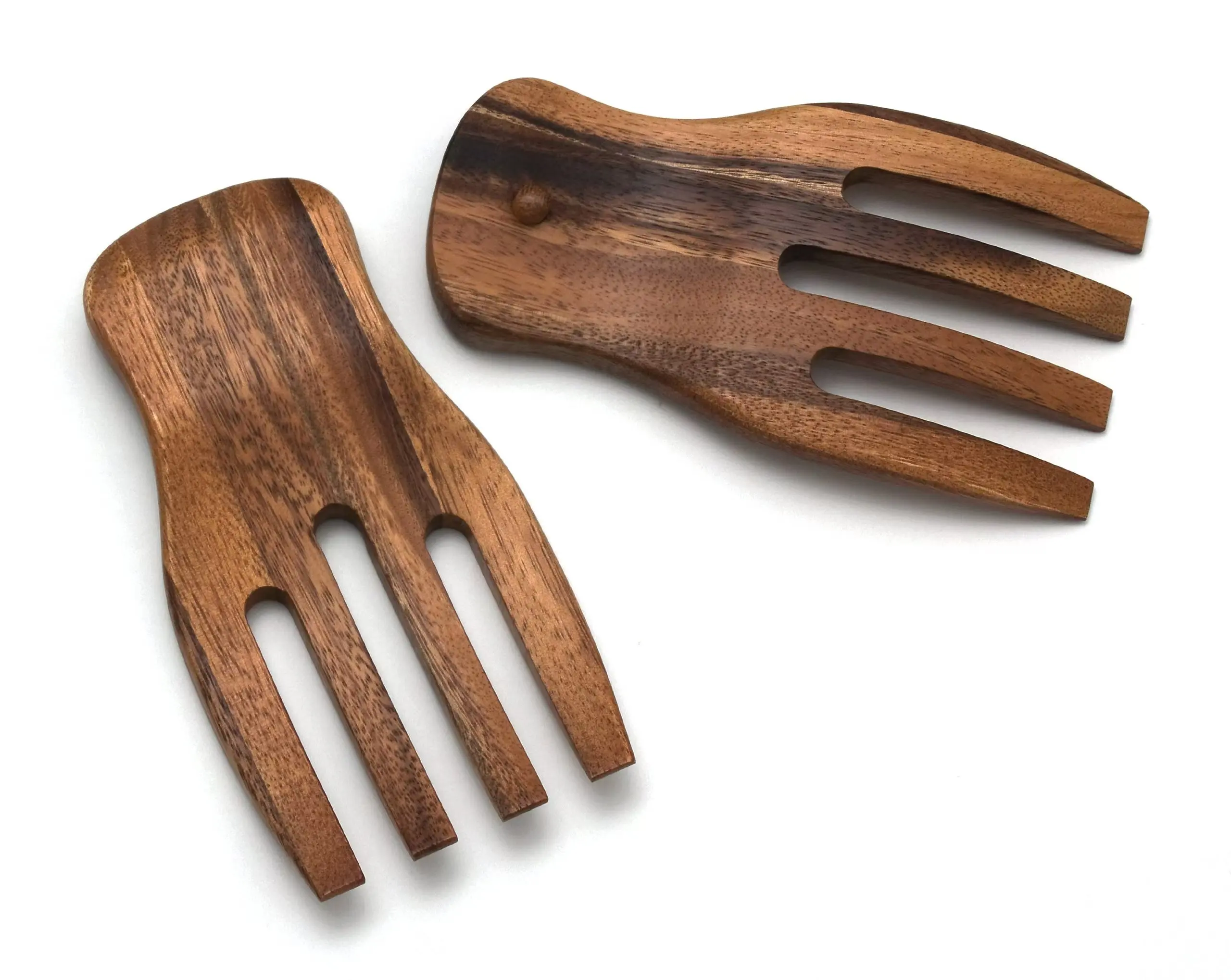 Factory Custom Acacia Wooden Salad Fork and Two-Spoon Set Natural Wood Serving Utensil for Salads