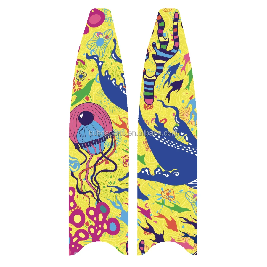 KUBO no sticker Carbon Fiber Long swim free diving spearfishing scuba snorkeling equipment diving fins flipper dive fins