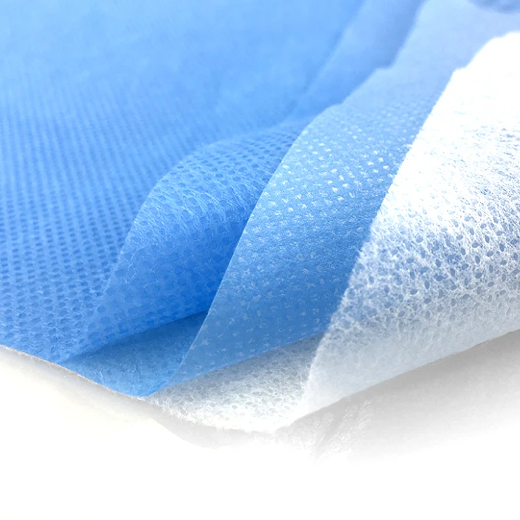 SMS Hydrophobic Non Woven Fabric Raw Materials For Baby/Adult Diapers Legcuff 3D Rounder Hygiene Product Jumbo Roll 129L