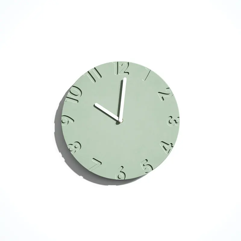 High Modern Colorful Luxury Concrete Wall Clock Home Decor Nordic Custom Color Cement Clock Wall For Hotel Home Restaurant