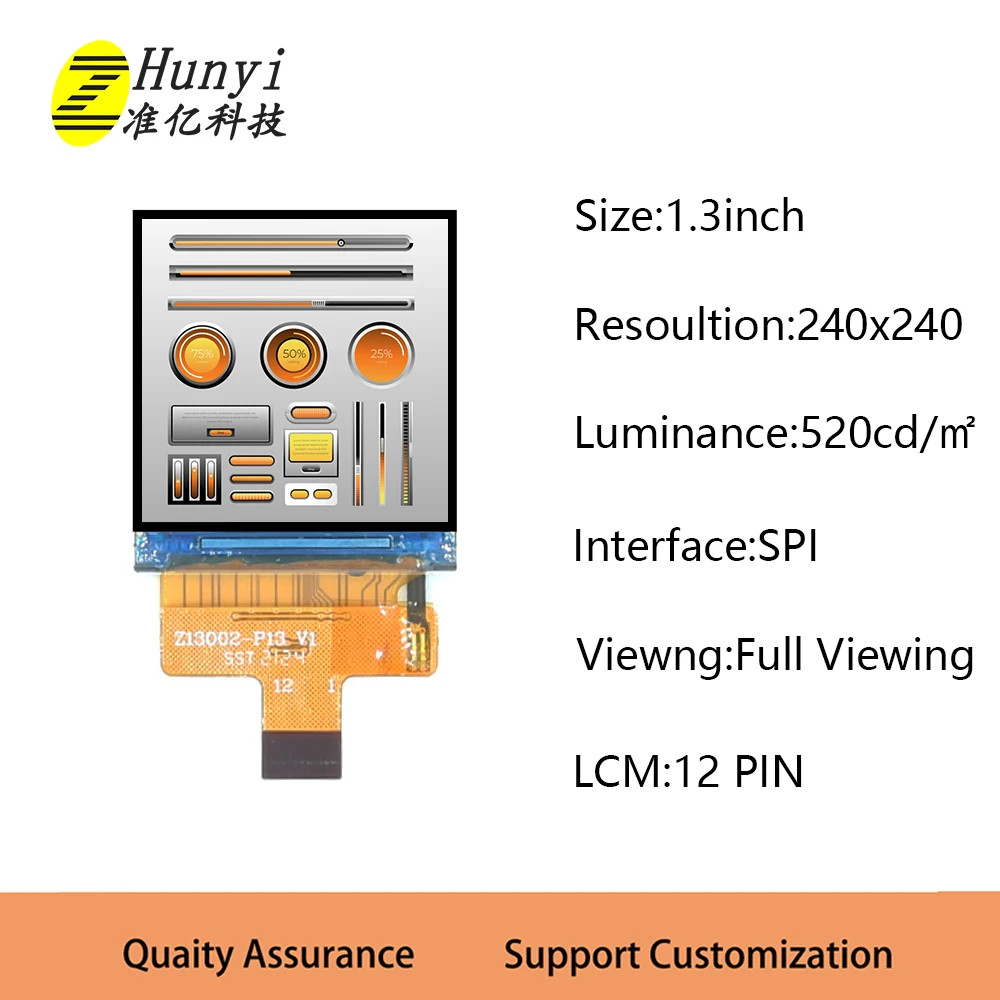 1.3 inch 240*240 4 SPI LCD Display Panel mcu  Interface for Smart Switch Watch Glucometer