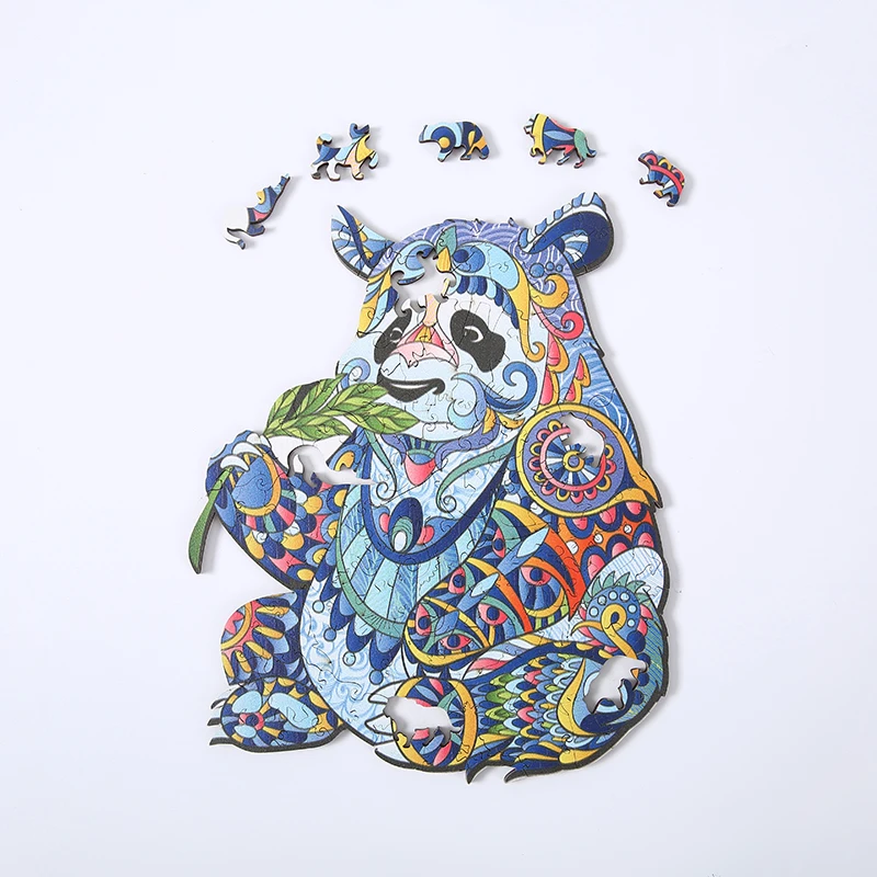 Wholesale DIY Panda Pattern Wooden Animal 2D Puzzle jigsaw puzzle manufacturer