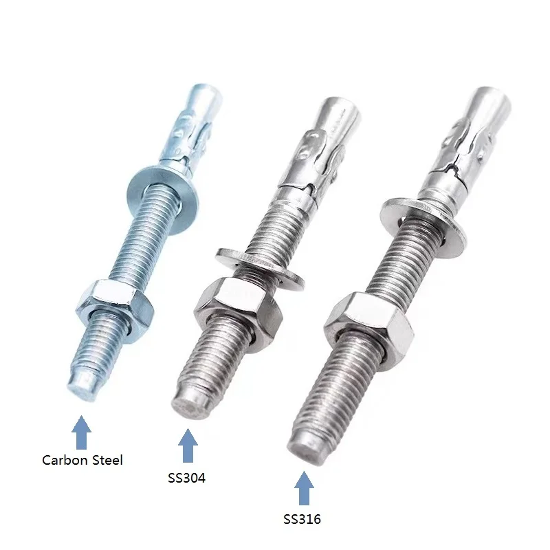 Zhejiang Factory 4.8/ 8.8/ 10.9/ 12.9 Grade Special Steel Wedge Anchor M10 M16 Stainless Steel 316 Wedge Anchor
