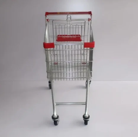 popular european style supermarket  wire shopping trolley steel  cart with plastic cover