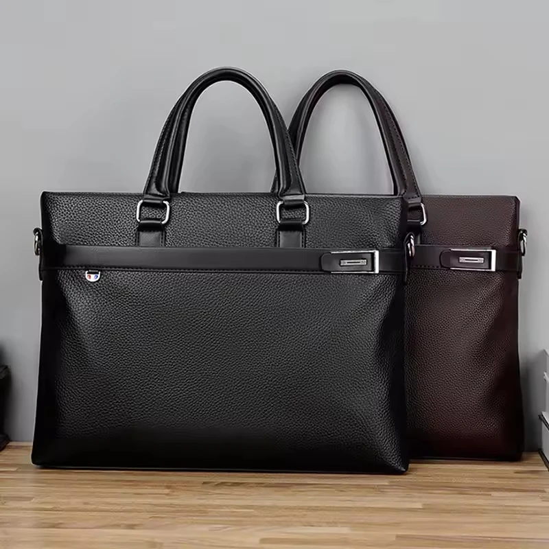 New Arrival Waterproof Lawyer Handbags Crossbody Shoulder Travel Business Laptop Bag PU Leather Briefcase Bags For Men