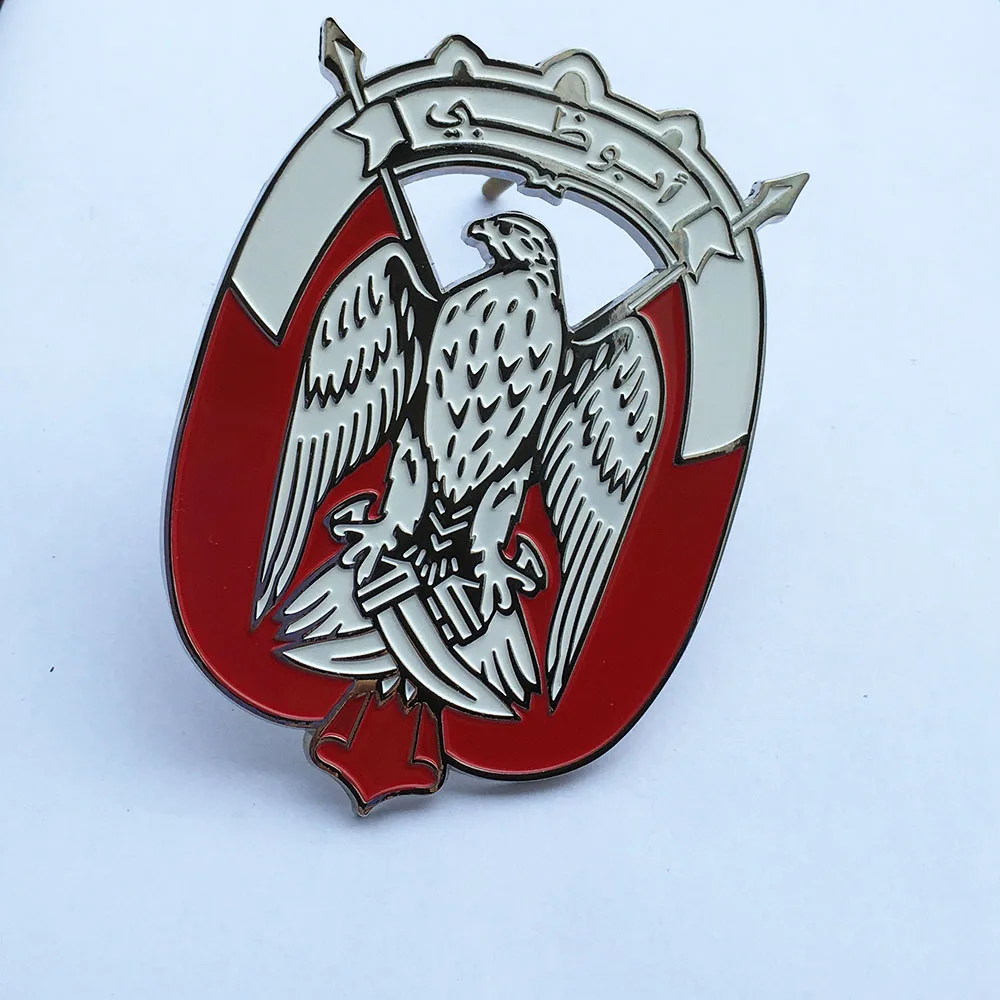 Ready stock UAE ABU DHABI falcon car badges soft enamel  silver/gold plated car emblem