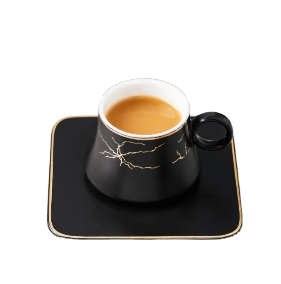 
European style ceramic coffee cup saucer color box set light luxury Phnom Penh couple business gift cup small capacity 