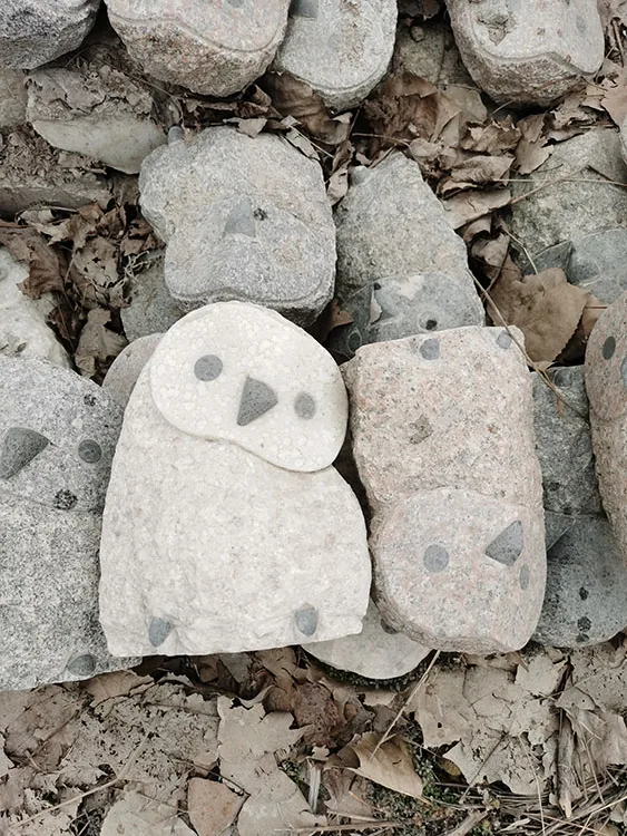 Hand-made JN-028 for garden and outdoor  courtyard decoration carving  owl stone