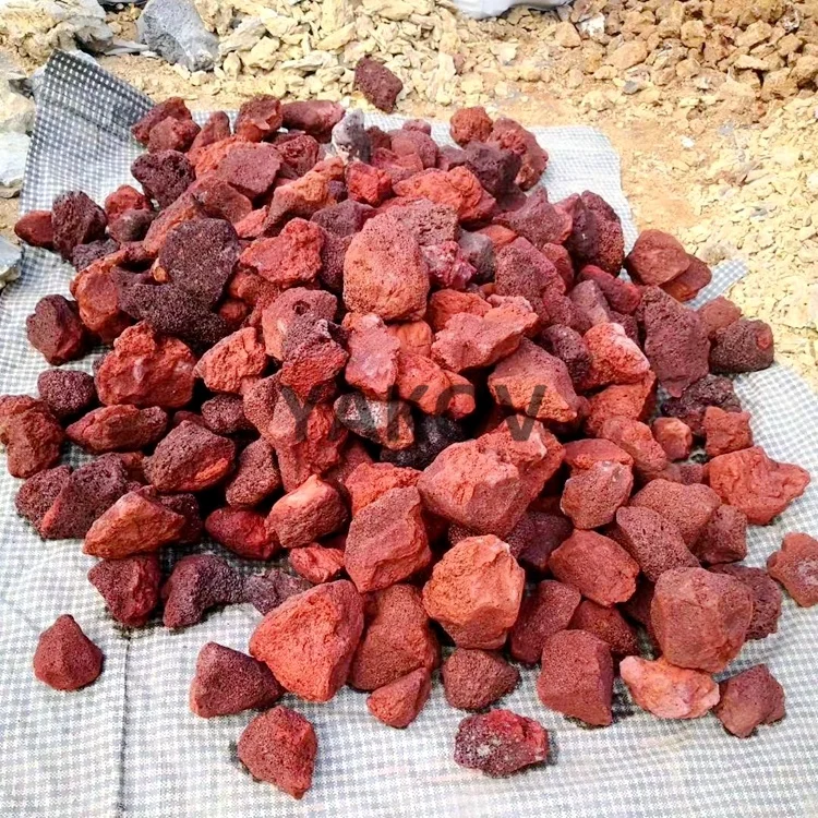 factory price 5-30cm aquarium red lava rocks