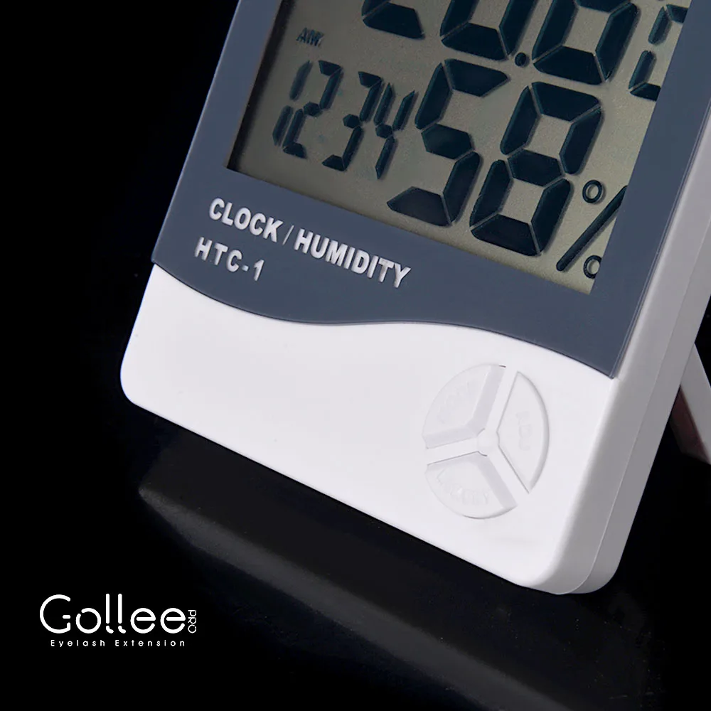 3 in 1 Multifunctional LCD Display Accurate Sensors Thermometer Hygrometer for Eyelash Extension