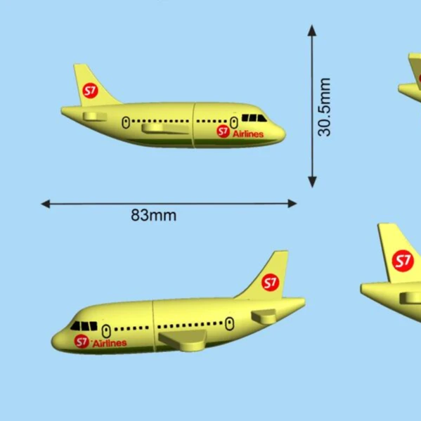 Custom PVC Airplane usb flash drive 3.0 for pendrive sandisk 32gb 4gb 8gb 128gb 64gb
