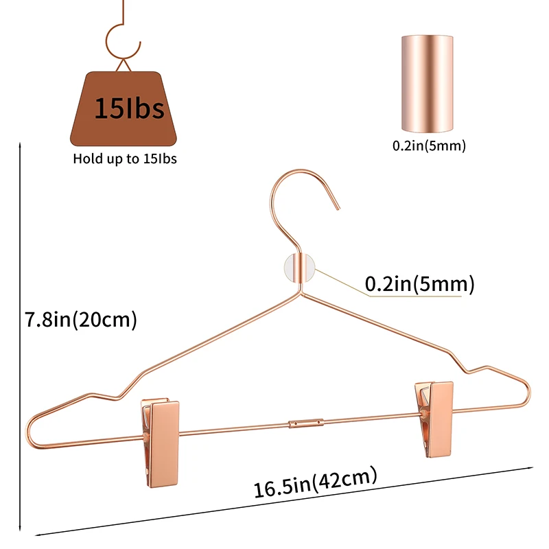 Gold Metal Clothes Hanger with Clothespins Clip for Bra Underwear Lingerie Panties Drying Rack Hanger Hook