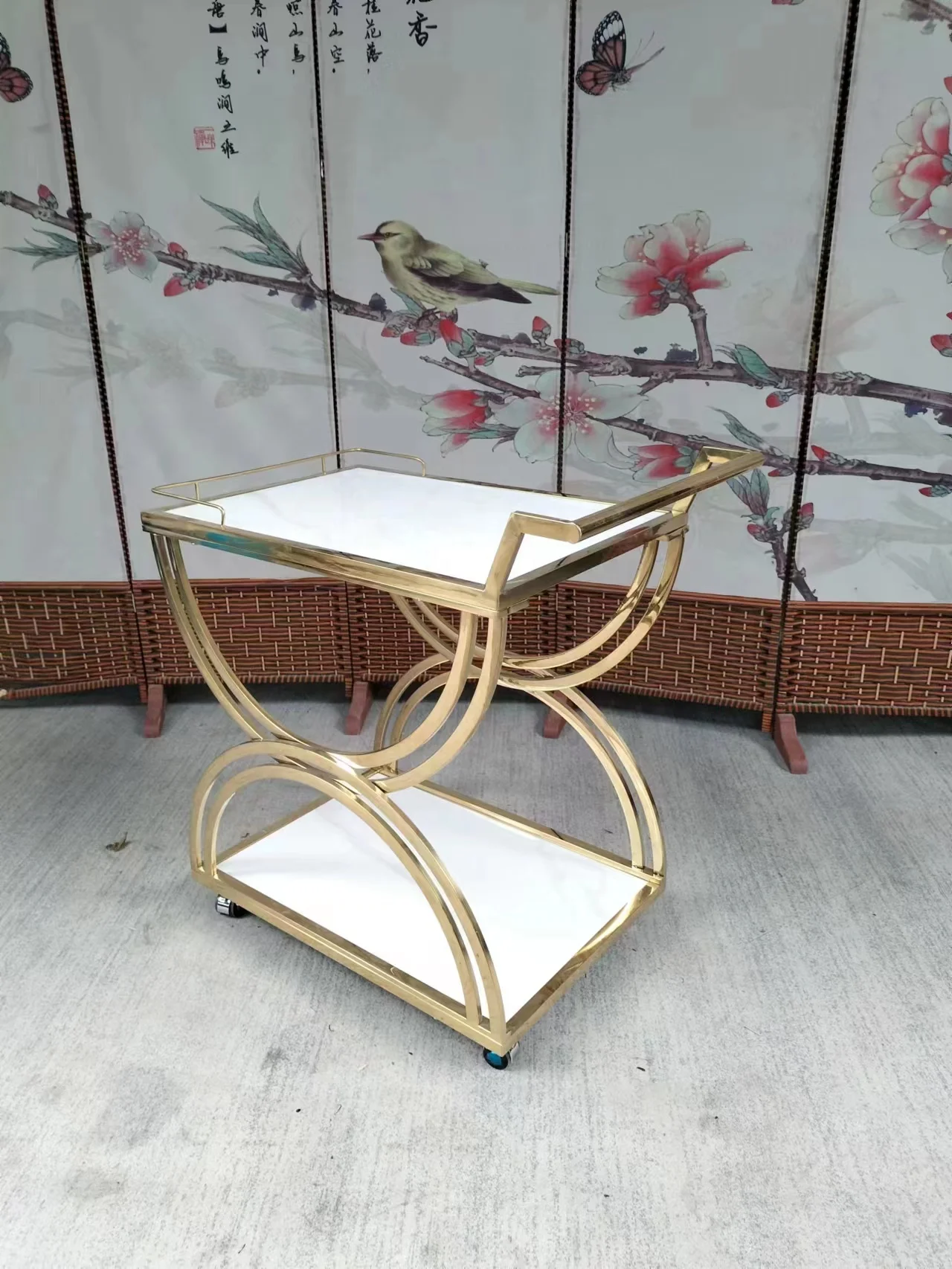 modern glass top round black and white scandinavian italian coffee table glass top stainless steel base coffee table from China