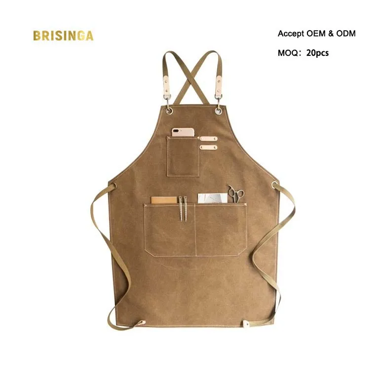 Оптовая продажа фартуки для кафе магазин воск Холст Фартук водонепроницаемый